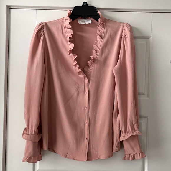ba&sh Unity Ruffled Trim Blouse size 2 (M). - Picture 7 of 11